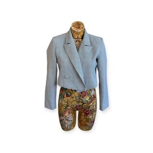 Nasty Gal blazer black white shoulder pads Sz 0 XS